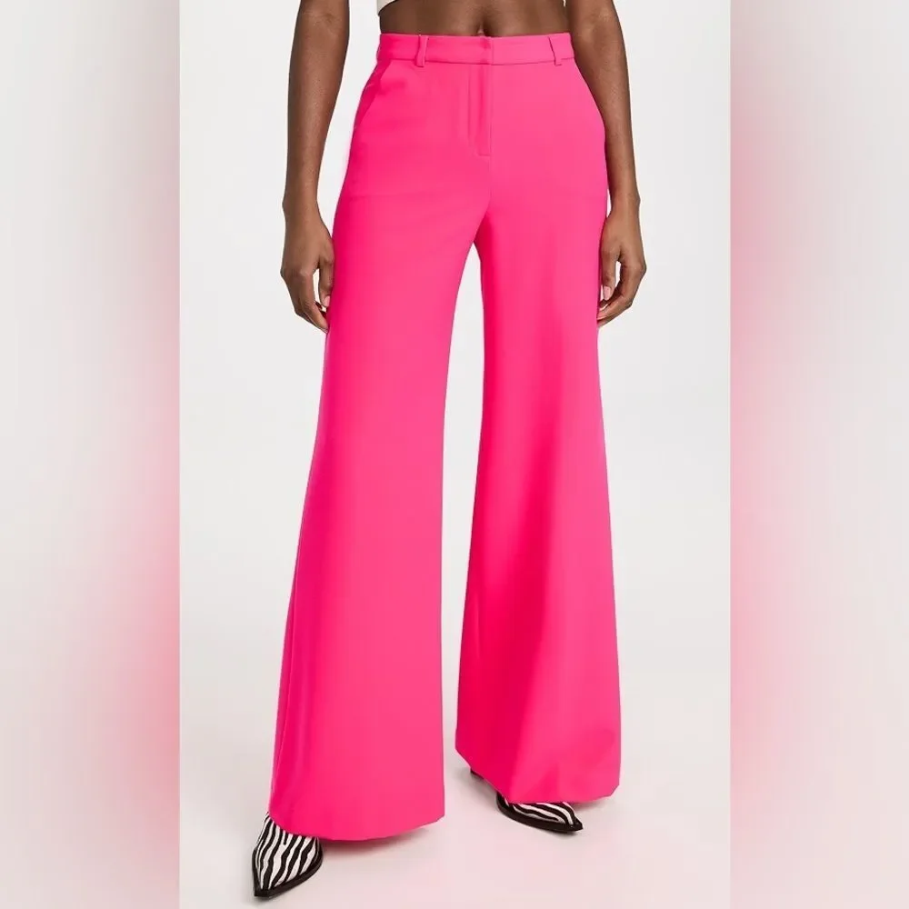 NWT L’AGENCE Pilar Pink Wide Leg Pant Trouser - Picture 9 of 13